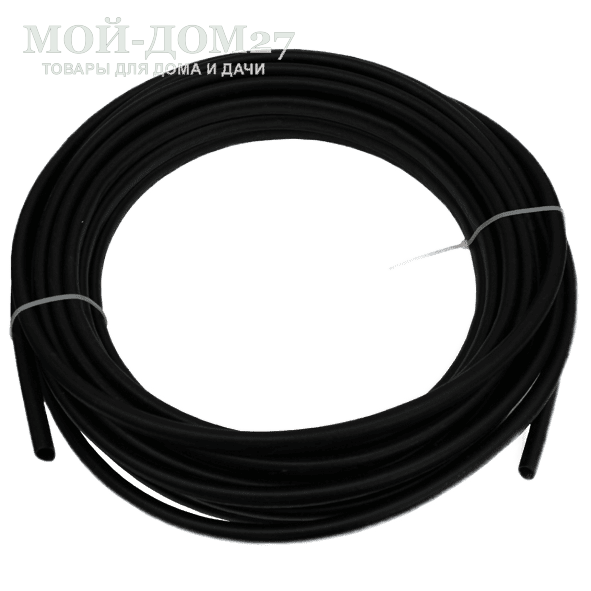 Шланг ЖУК магистральный 20 м для капельного полива | Мой-Дом27 | Шланг магистральный длиной 20 метров для капельного полива "Жук" выполнен из&nbsp;прочного, гибкого полиэтилена. <br>
Материал для шланга -&nbsp;чёрного цвета, стойкий к ультрафиолету,&nbsp;что&nbsp;предотвращает зацветание воды в полостях шланга.<br>