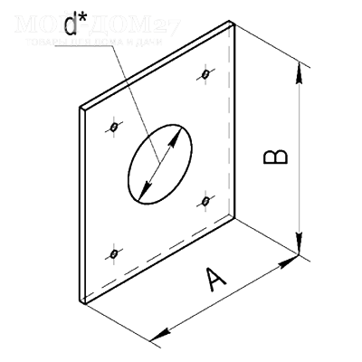 Экран защитный для ППУ с отверстием 200 мм | Мой-Дом27 | Предназначен для повышения уровня пожарной безопасности. Используется как завершающий элемент проходного узла с отверстием под сэндвич трубу