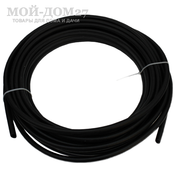 Шланг ЖУК магистральный 10 м для капельного полива | Мой-Дом27 | Шланг магистральный длиной 10 метров для капельного полива "Жук" выполнен из&nbsp;прочного, гибкого полиэтилена. <br>
Материал для шланга -&nbsp;чёрного цвета, стойкий к ультрафиолету,&nbsp;что&nbsp;предотвращает зацветание воды в полостях шланга.<br>