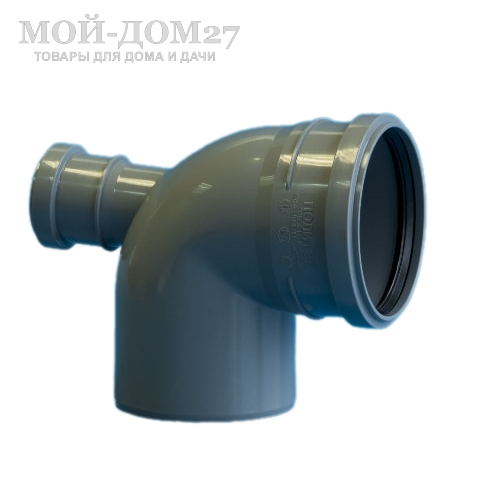 Отвод 87 град. для канализационной трубы 110 мм с выходом - компания Мой-Дом27