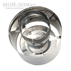 Зонт-К с ветрозащитой 150 мм | Мой-Дом27 | Является завершающим элементом дымового канала, используется для предохранения одностенного дымохода от атмосферных осадков, служит для усиления тяги за счет снижения ветровой нагрузки.