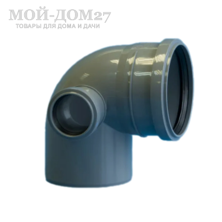 Отвод 87 град. для канализационной трубы 110 мм с выходом - компания Мой-Дом27