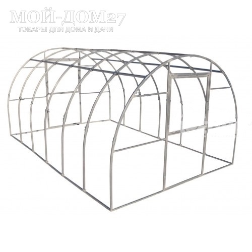 Теплица Дачница Усиленная 4 метра с поликарбонатом | Мой-Дом27 Теплица Дачница Усиленная 4 метра с поликарбонатом | Мой-Дом27 | Каркас изготовлен из оцинкованной замкнутой трубы 30*20 мм.<br>
 Ширина - 3 метра. Высота - 2,1 метра. Длина 4 метра.<br>
 Выдерживаемая снеговая нагрузка - 80 кг/м2. Выдерживаемая ветровая нагрузка - до 15 м/с.<br>
 <b>Расстояние между дугами 0,65 метра</b>. Толщина металла 1 мм