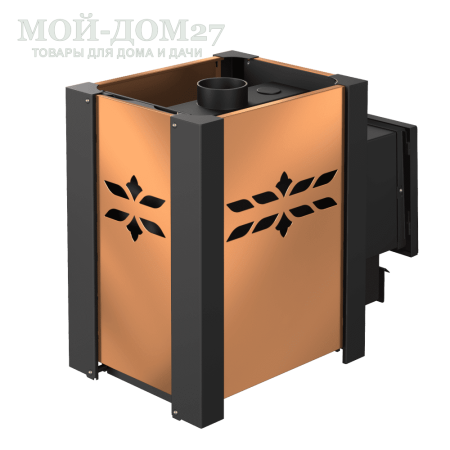 Печь-Каменка банная Парабель-14К | Мой-Дом27 | Печь банная «Парабель К» – новинка, печь с кожухом-конвектором и открытой каменкой, для использования в частных банях. Предназначена для нагрева воздуха в бане, и получения сухого или влажного пара (режимы "русская баня" и "финская сауна").<br>
 Объем парилки: до 14 м3<br>
 Топливо: сухие дрова, древесные брикеты<br>