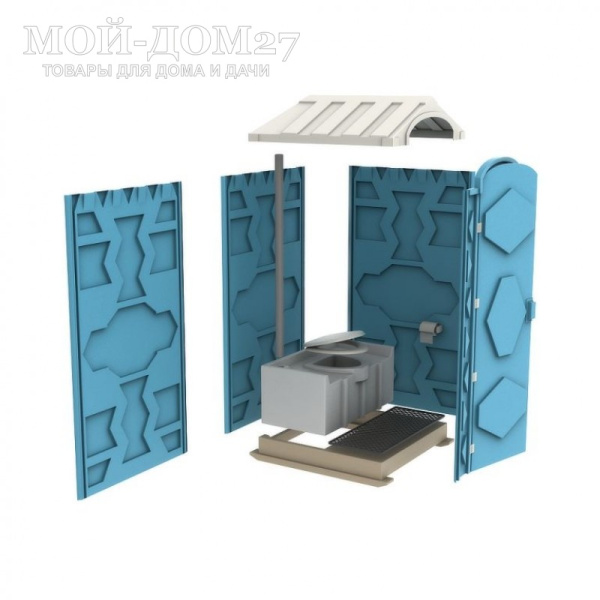 Туалетная кабина (БиоКабина) EcoStyle | Мой-Дом27 | Предназначена для эксплуатации на открытом воздухе в качестве туалета общественного или личного пользования.<br>
 <b>Емкость накопительного бака 250 л.</b><br>
 Не требует подключения к сетям канализации, водоснабжения и электричества.<br>
 <b>Поставляется в разобранном виде.</b>