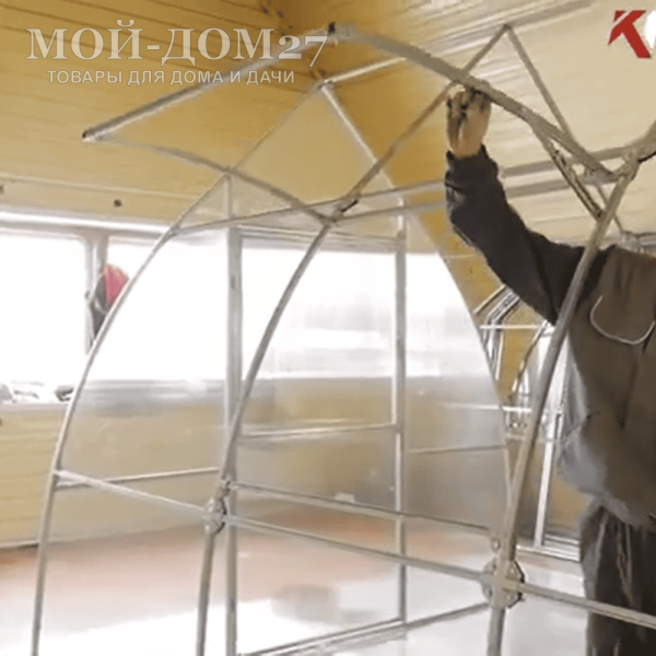 Каркас доп. форточки для теплицы Каплевидная | Мой-Дом27 | Дополнительная форточка для теплицы Каплевидная формы Капелька (Стрелка). Сборная конструкция из оцинкованной трубы диаметром 20х20 мм.