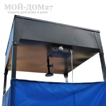 Бак для душа 128 литров с подогревом и крышкой | Мой-Дом27 | Емкость металлического бака – 128 л.<br>
 В комплекте: ТЭН 2 кВт с терморегулятором, пластиковая лейка, крышка<br>
 Размер в коробке - 820*820*300 мм<br>