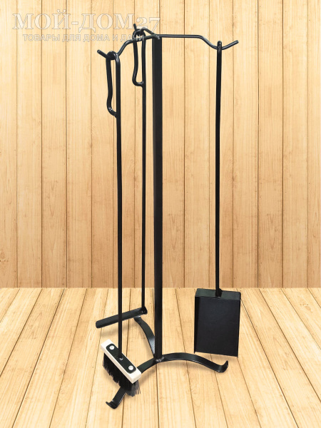 Каминный набор 3 предмета | Мой-Дом27 | Набор со стойкой содержит совок, кочергу и щетку.