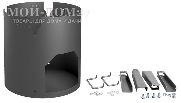 Печь под казан КАЗАНКА-370 | Мой-Дом27 | Простая и надежная переносная печь для приготовления пищи в казане. Может использоваться как уличный очаг. Конструкция печи - разборная, из листовой стали толщиной 3 мм. Ёмкость используемых казанов: 4-6 литров. Казан в комплектацию не входит.