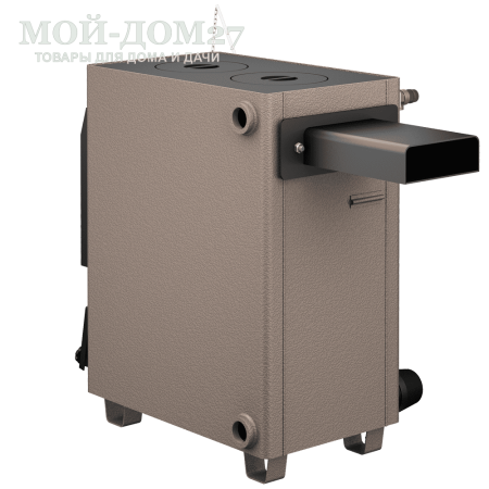 Твердотопливный котел КАРАКАН 14 ТПЭ-3 | Мой-Дом27 | Мощность 14 кВт (отапливаемая площадь до 140 м2)<br>
Котёл предназначен для работы на твёрдом топливе, имеет варочную плиту, с резьбовым фланцем для установки блока ТЭНов, рабочее давление в котле 3 кгс/см2.