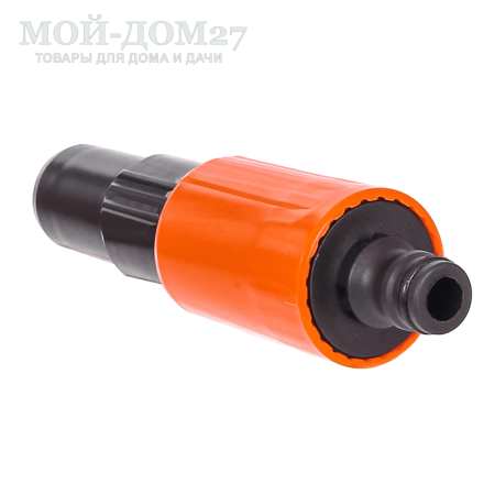 Насадка на шланг регулируемая | Мой-Дом27 | Насадка на шланг с регулируемой форсункой дает возможность выбрать оптимальное распыление для полива. Присоединяется к шлангу, оснащенному коннектором.