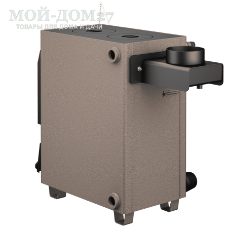 Твердотопливный котел КАРАКАН 14 ТПЭ-3 | Мой-Дом27 | Мощность 14 кВт (отапливаемая площадь до 140 м2)<br>
Котёл предназначен для работы на твёрдом топливе, имеет варочную плиту, с резьбовым фланцем для установки блока ТЭНов, рабочее давление в котле 3 кгс/см2.