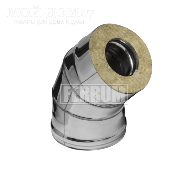 Колено-сэндвич угол 135(45)° 115х200 мм (430/0,8) | Мой-Дом27 Колено-сэндвич угол 135(45)° 115х200 мм (430/0,8) | Мой-Дом27 | Предназначен для изменения направления дымового канала под острым углом.