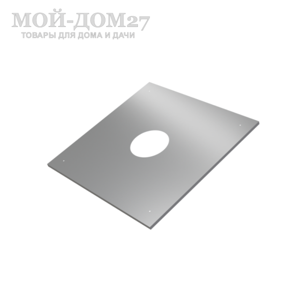 Экран защитный для ППУ с отверстием 115 мм | Мой-Дом27 | Предназначен для повышения уровня пожарной безопасности. Используется как завершающий элемент проходного узла с отверстием под одностенную трубу диаметром 115 мм