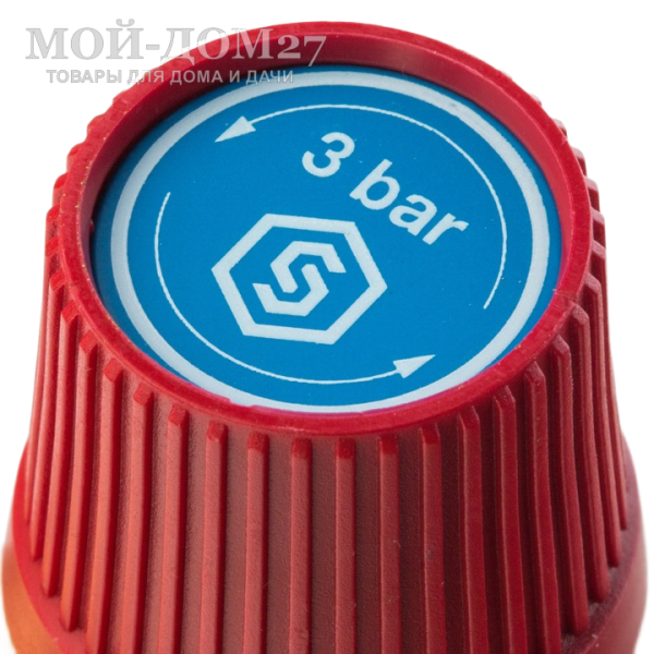 Предохранительный клапан 30 x 1/2 STOUT | Мой-Дом27 | Предназначен для отвода избытка теплоносителя при превышении в системе отопления давления настройки<br>
 Максимальное давление в системе приводящее к срабатыванию: 3 bar<br>
Пропускная способность клапана (Kvs): 0,57 м3/ч