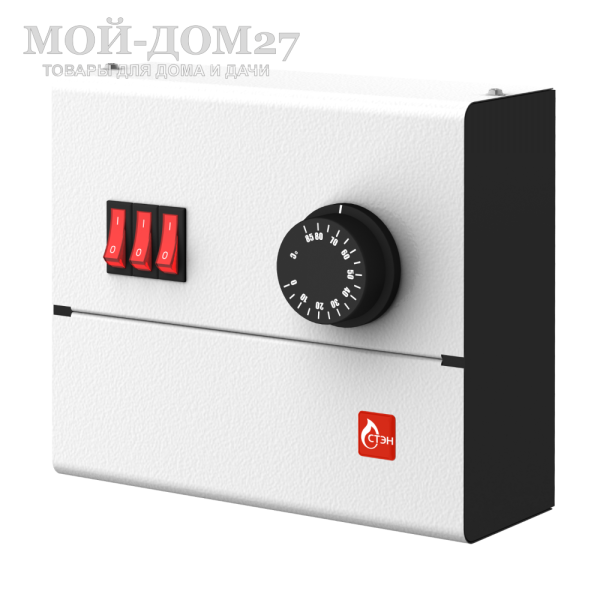 Пульт управления Комфорт-ПУЭ-10/03 на теплоноситель | Мой-Дом27 Пульт управления Комфорт-ПУЭ-10/03 на теплоноситель | Мой-Дом27 | Пульт управления электронагревателем (далее ПУЭ) предназначен для управления работой электрических устройств, где требуется автоматическое поддерживание установленного значения температуры теплоносителя в диапазоне 0÷85 °С.<br>
 В частности ПУЭ может использоваться для управления температурой теплоносителя в котлах при использовании электронагревательного элемента типа ТЭНБ мощностью до 10 кВт.<br>