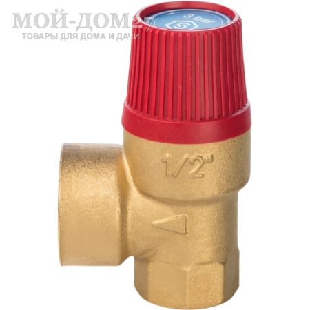 Предохранительный клапан 30 x 1/2 STOUT | Мой-Дом27 | Предназначен для отвода избытка теплоносителя при превышении в системе отопления давления настройки<br>
 Максимальное давление в системе приводящее к срабатыванию: 3 bar<br>
Пропускная способность клапана (Kvs): 0,57 м3/ч