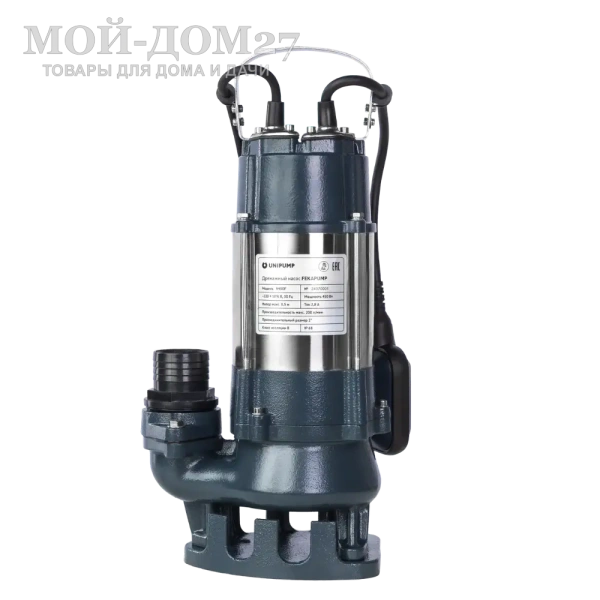 Насос дренажный FEKAPUMP V 450F | Мой-Дом27 | Дренажные насосы с поплавковым выключателем UNIPUMP серии FEKAPUMP — предназначены для откачки грязной воды c твердыми и волокнистыми включениями. Наличие защиты от перегрузки и высокие напорно-расходные характеристики позволяют применять насосы этой серии в быту, на строительных, промышленных и сельскохозяйственных объектах.