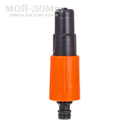 Насадка на шланг регулируемая | Мой-Дом27 | Насадка на шланг с регулируемой форсункой дает возможность выбрать оптимальное распыление для полива. Присоединяется к шлангу, оснащенному коннектором.