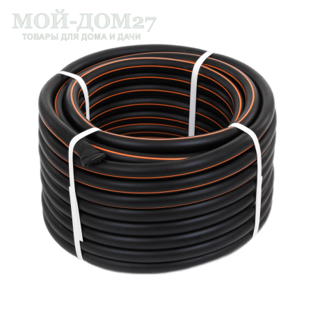 Шланг морозостойкий Жук Оптима 1/2” (50 метров) | Мой-Дом27 | Диаметр шланга: 1/2" (12,5 мм).<br>
 Рабочее давление: 6 АТМ.<br>
 Армирован полиамидной нитью.<br>
 Плетение нити: ромбовидное.<br>
 Морозостойкойкость: до -30°C.<br>
 Длина шланга в бухте: 50 метров.<br>
