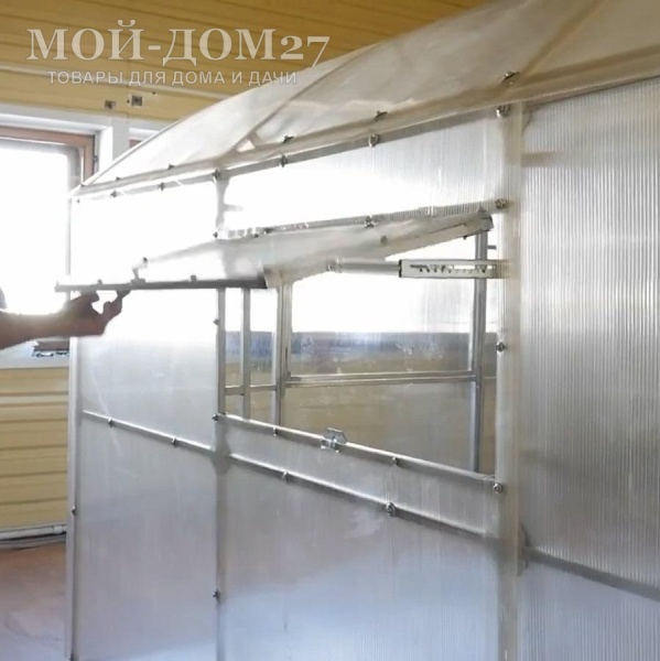 Каркас доп. форточки для теплицы СверхПрочная ВАГОН | Мой-Дом27 | Дополнительная форточка для теплицы СверхПрочная ВАГОН, устанавливается между дугами на прямой стенке
