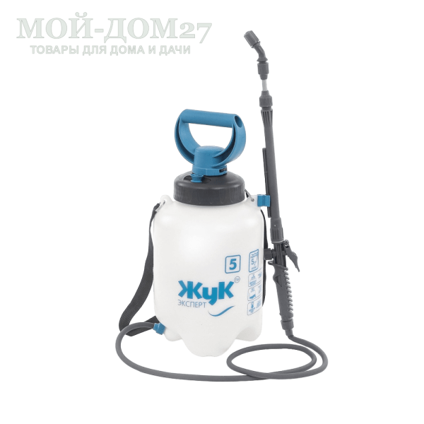 Опрыскиватель пневматический 5 л. ЖУК эксперт (ОП-280) | Мой-Дом27 Опрыскиватель пневматический 5 л. ЖУК эксперт (ОП-280) | Мой-Дом27 | В 1.5 раза более производительная помпа.<br>
 Широкая заливная горловина (диаметр 105 мм), благодаря которой опрыскиватель удобно мыть и в него заливать растворы.<br>
Нижний забор жидкости, позволяющий использовать весь объём — без остатка.