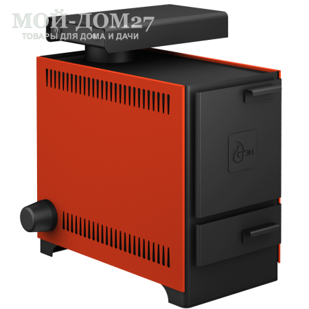 Твердотопливный котел СТЭН mini 11 | Мой-Дом27 | Мощность 11 кВт (отапливаемая площадь до 100 м2)<br>
Котёл предназначен для работы на твёрдом топливе, с резьбовым фланцем для установки блока ТЭНов, рабочее давление в котле 1кгс/см2. Боковые декоративные панели - съемные