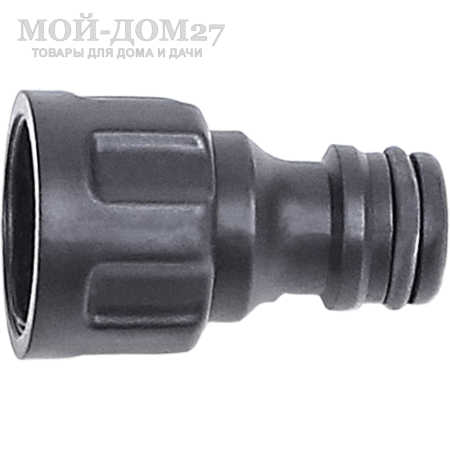 Адаптер для шланга ЖУК 3/4” | Мой-Дом27 | <b>Материал:</b> пластик <br>
 <b>Диаметр шланга:</b> 3/4 <br>
 <b>Применение:</b> быстрый способ присоединения шланга 3/4 к распылителям и пистолетам поливочным "ЖУК", к шлангу через коннектор