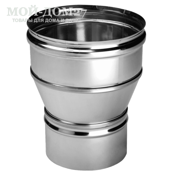 Переходник для дымохода 120П-150М | Мой-Дом27 | Предназначен для соединения дымоходов разного диаметра 120 мм и 150 мм. Тип соединения у переходника папа-мама
