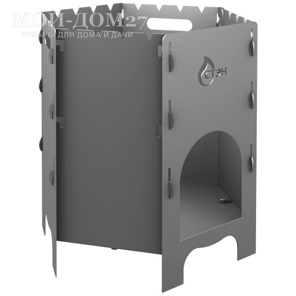 Печь под казан и мангал Казан-Мангал | Мой-Дом27 | Многофункциональная разборная печь «три в одном».
Варианты использования:
- как мангал для приготовления шашлыков;
- как печь для приготовления пищи на плите;
- как печь для приготовления пищи в казане 8-12 л. (казан малого размера устанавливается на накладное кольцо)