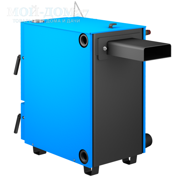 Твердотопливный котел КОБАЛЬТ 25 | Мой-Дом27 | Мощность 25 кВт (отапливаемая площадь до 250 м2)<br>
Котёл предназначен для работы на твёрдом топливе, с резьбовым фланцем для установки блока ТЭНов, рабочее давление в котле 3 кгс/см2.