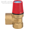 Предохранительный клапан 15 x 1/2 STOUT | Мой-Дом27 | Предназначен для отвода избытка теплоносителя при превышении в системе отопления давления настройки<br>
 Максимальное давление в системе приводящее к срабатыванию: 1,5 bar<br>
Пропускная способность клапана (Kvs): 0,57 м3/ч