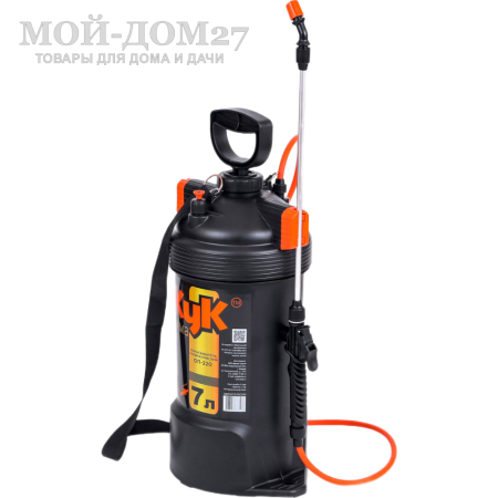 Опрыскиватель пневматический 7 л. ЖУК оптима (ОП-220) | Мой-Дом27 | Объем бака: 7 л.<br>
 Диаметр заливной горловины: 265 мм<br>
 Тип брандспойта: Не телескопический 650 мм<br>
 Рабочее давление 2,3±0,3 атм<br>
 Расход рабочей жидкости 0,6-0,8 л/мин<br>
Регулировка распыла: от струи до тумана