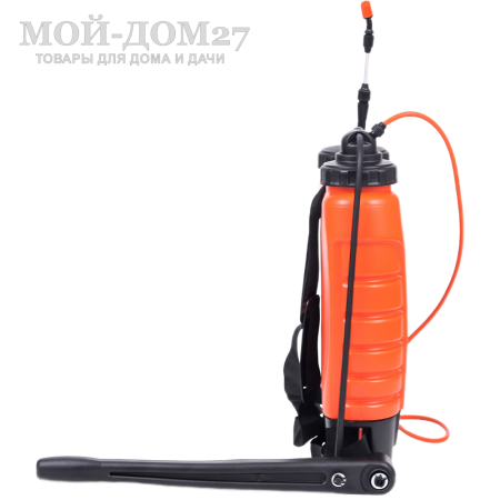 Опрыскиватель ранцевый 12 л. ЖУК классик (ОГ-112) | Мой-Дом27 | Бак, объемом 12 л, позволяет обрабатывать большие по площади участки, а универсальная конструкция предусматривает возможность переоборудования опрыскивателя для работы как правой, так и левой рукой.<br>
 Удобные плечевые ремни снимают напряжение в спине во время работы.<br>
 Расход рабочей жидкости 0,6-0,8 л/мин<br>
Регулировка распыла: от струи до тумана