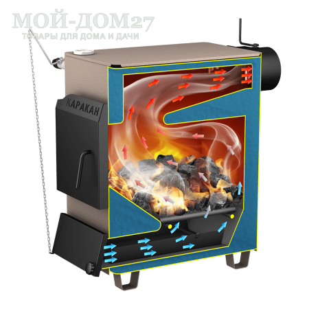 Твердотопливный котел КАРАКАН 14 ТЭГ-3 | Мой-Дом27 | Мощность 14 кВт (отапливаемая площадь до 140 м2)<br>
Котёл предназначен для работы на твёрдом топливе, возможна установка газовой горелки, с резьбовым фланцем для установки блока ТЭНов, рабочее давление в котле 3 кгс/см2.