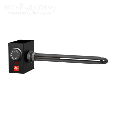 ЭлектроТЭН ТЭНБР-Т G1-1/4” - 3 кВт с пультом управления | Мой-Дом27 | Мощность: 3 кВт (1,5+1,5 кВт)<br>
 Резьба: G 1¼"<br>
 Используется для нагрева жидкости с автоматическим поддерживанием установленного значения температуры в диапазоне 0-85 °С.<br>
Длина нагревательного элемента (с резьбой): 27 см