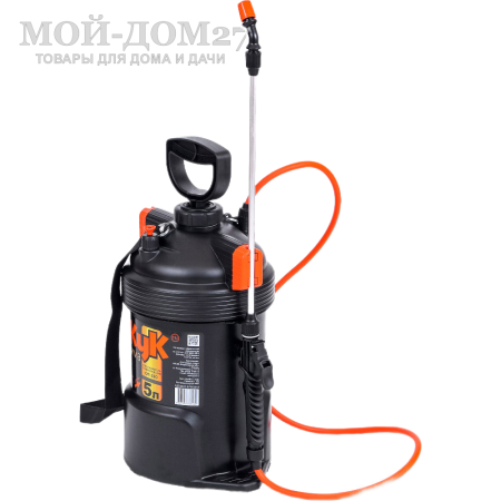Опрыскиватель пневматический 5 л. ЖУК оптима (ОП-220) | Мой-Дом27 | Объем бака: 5 л.<br>
Диаметр заливной горловины: 265 мм<br>
Тип брандспойта: Не телескопический 650 мм<br>
Рабочее давление: 2,3±0,3 атм<br>
Расход рабочей жидкости 0,6-0,8 л/мин<br>
Регулировка распыла: от струи до тумана