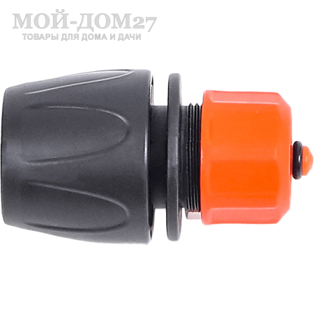 Коннектор ЖУК 1/2” с аквастопом | Мой-Дом27 | Используется для быстрого подключения шланга диаметром 1/2" без отключения подачи воды с любым устройством, оборудованным адаптером, без усилий, инструментов или дополнительных крепежных элементов (например, хомутов).