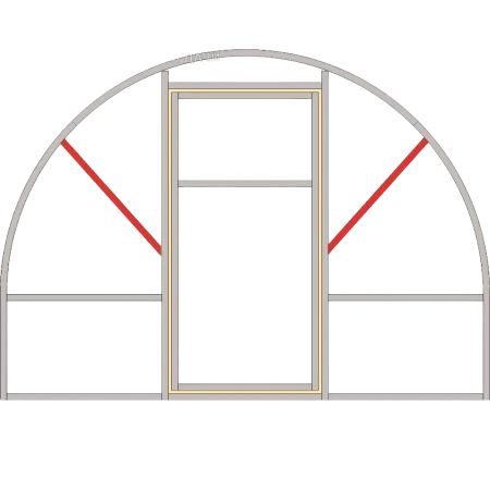 Усилитель фронтона (торца) теплицы | Мой-Дом27 | Комплект для усиления фронтонов (торцов) теплицы - увеличивает жесткость и несущую способность всей конструкции.