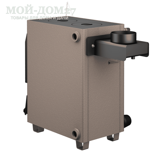 Твердотопливный котел КАРАКАН 14 ТПЭ-3 | Мой-Дом27 | Мощность 14 кВт (отапливаемая площадь до 140 м2)<br>
Котёл предназначен для работы на твёрдом топливе, имеет варочную плиту, с резьбовым фланцем для установки блока ТЭНов, рабочее давление в котле 3 кгс/см2.
