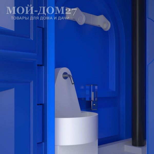 Туалетная кабина (БиоКабина) ЛЮКС | Мой-Дом27 | Предназначена для эксплуатации на открытом воздухе в качестве туалета общественного или личного пользования.<br>
 <b>Кабина обладает повышенной прочностью </b>- комплектуется двухслойной лицевой панелью с цельнопетельной конструкцией двери (антивандальный эффект).<br>
 <b>Емкость накопительного бака 250 л.</b><br>
 <b>Поставляется в разобранном виде.</b><br>
 <b>Дополнительное оборудование (в комплекте):</b><br>
 - полотенцедержатель;<br>
 - диспенсер для мыла;<br>
 - блок умывальника (30 л.) с ножной помпой;<br>
 - мягкое сиденье с крышкой.<br>