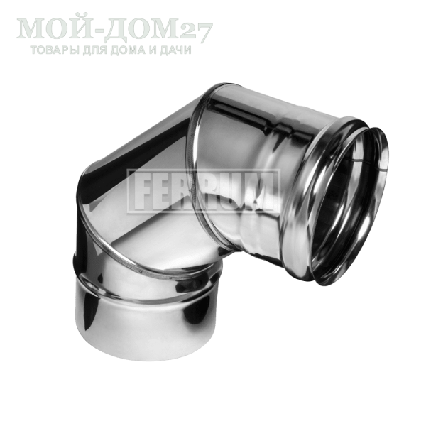Колено-К угол 90° 115 мм (430/0,8) | Мой-Дом27 | Предназначен для изменения направления дымового канала под прямым углом и применяется на участках с высокой температурой