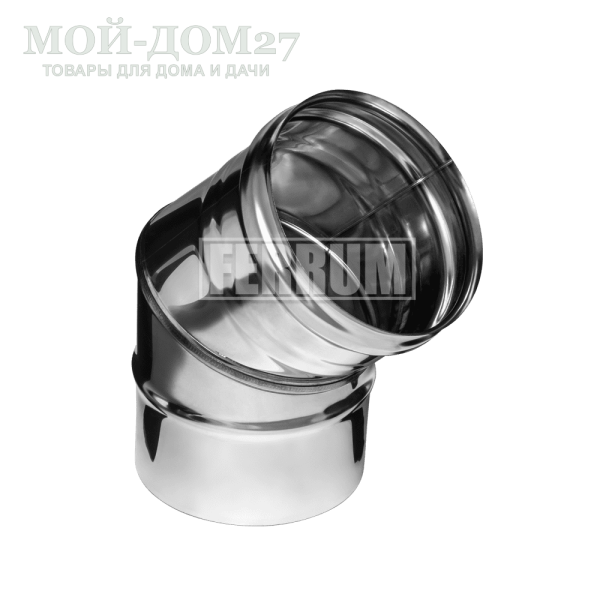 Колено-К угол 135(45)° 115 мм (430/0,8) | Мой-Дом27 | Предназначен для изменения направления дымового канала под острым углом и применяется на участках с высокой температурой