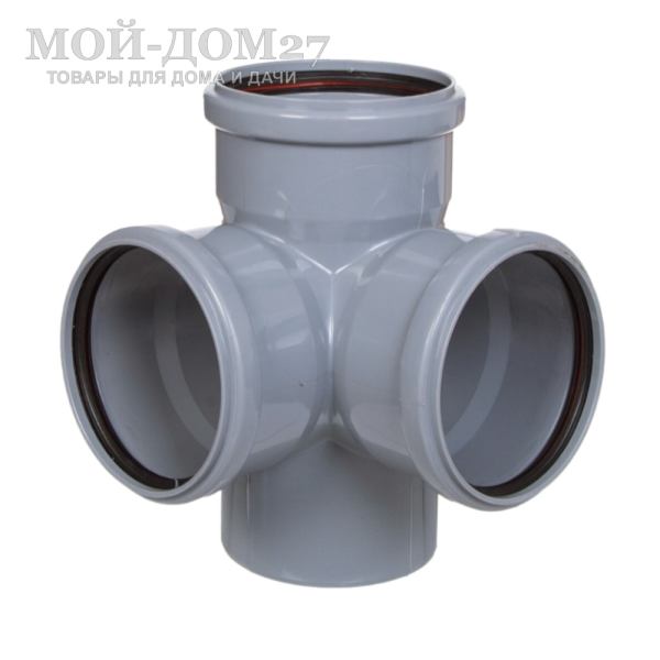 Крестовина 87 град. 2хплоск. для канализационной трубы - компания Мой-Дом27