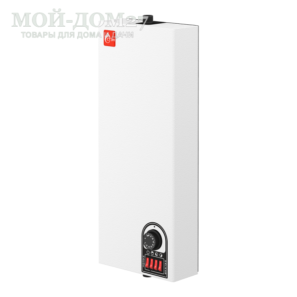 Электрический котел СТЭН Стандарт 10,5 кВт | Мой-Дом27 | <b>Общая мощность&nbsp;и каждой ступени:</b> 10,5 кВт (3,5+3,5+3,5 кВт)<br>
 <b>Электропитание:</b> 380 В<br>
Цифровое табло<br>
 <b>Площадь отапливаемого помещения: </b>105 м2<br>
 <b>Нагревательный элемент: </b>блок ТЭН из нержавеющей стали<br>
 <b>Рабочее давление:</b> не более 0,45 Мпа (45 метров водяного столба)<br>
 <b>Диаметр подключения и расположение:</b> 25 мм (сверху и снизу)<br>