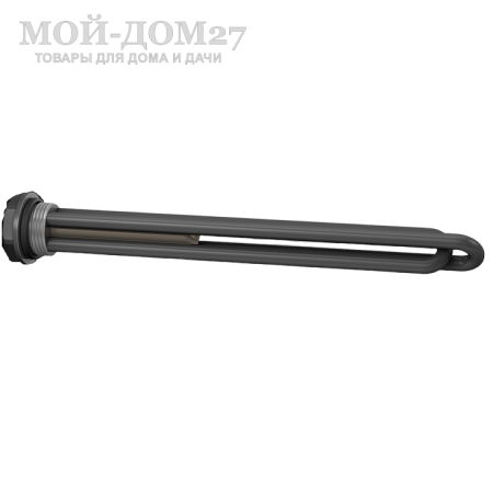ЭлектроТЭН ТЭНБн G1-1/4” -  3 кВт с трубкой под датчик термостата | Мой-Дом27 | Мощность: 3 кВт (1,5+1,5 кВт)<br>
 Резьба: G 1¼"<br>
 Используется для нагрева жидкости и имеет гильзу и крепление под установку терморегулятора ТЭНБР-3<br>
Длина нагревательного элемента (с резьбой): 27 см