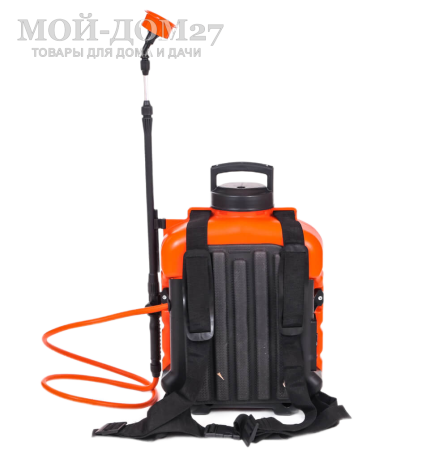 Аккумуляторный ранцевый опрыскиватель 12 л. ЖУК | Мой-Дом27 | Объем бака: 12 л.<br>
 Среднее время непрерывной работы: до 4 ч непрерывной работы<br>
 Удлиненный шланг брандспойта опрыскивателя - 1.5 метра<br>
 Дальность разбрызгивания: 0,5-2,5 м.<br>
Максимальное давление: 5,5 бар<br>
 Максимальный расход жидкости: 3,1 л/мин<br>
 Тип АКБ: кислотно-свинцовый<br>