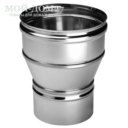 Переходник для дымохода 120П-150М | Мой-Дом27 | Предназначен для соединения дымоходов разного диаметра 120 мм и 150 мм. Тип соединения у переходника папа-мама