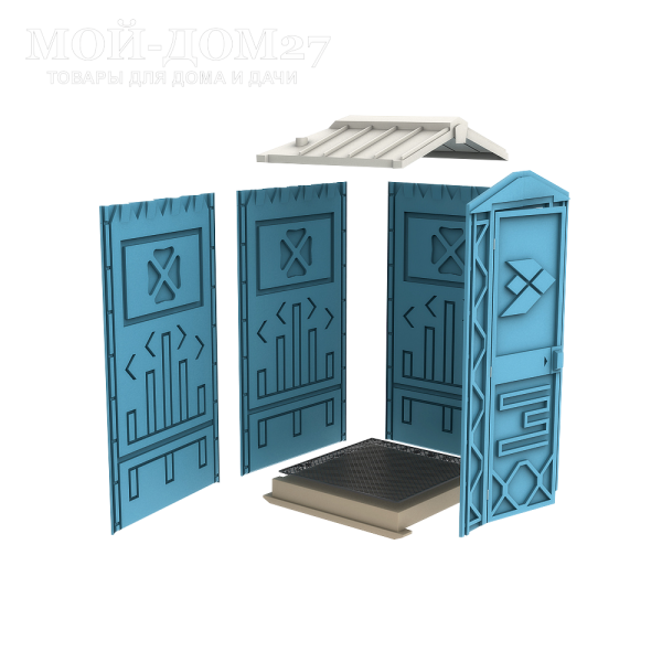 Туалетная кабина "Универсал" EcoStyle (Синий)