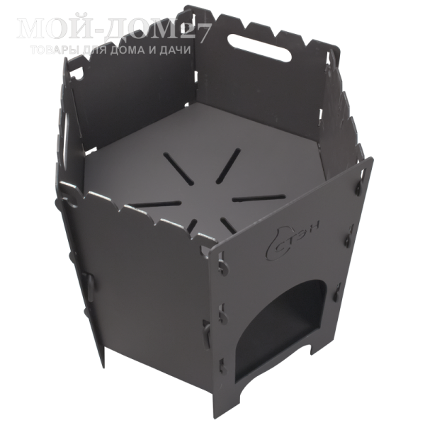 Печь под казан и мангал Казан-Мангал | Мой-Дом27 | Многофункциональная разборная печь «три в одном».
Варианты использования:
- как мангал для приготовления шашлыков;
- как печь для приготовления пищи на плите;
- как печь для приготовления пищи в казане 8-12 л. (казан малого размера устанавливается на накладное кольцо)